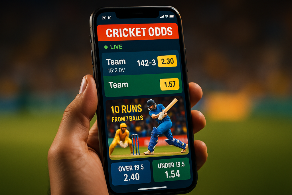 Live Cricket Odds App Interface for 2026